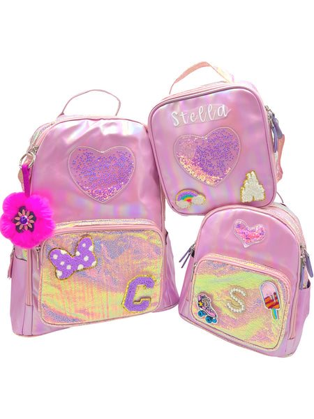 Bari Lynn Mini Backpack- Pink Confetti Heart
