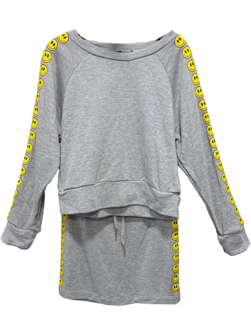 Grey Smiley Pullover & Skirt Set (sz 5)
