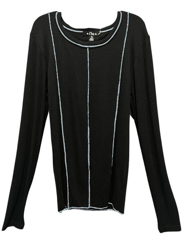 Black Ribbed LS Shirt (XL- 12/14)