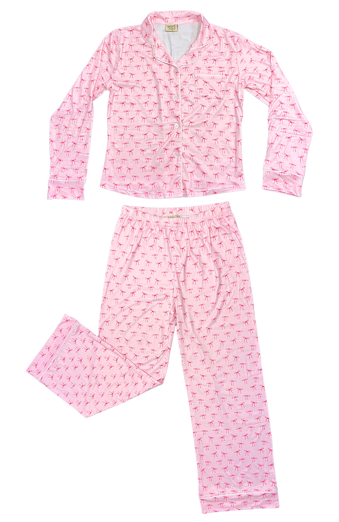 Pink Bows Pajama Set