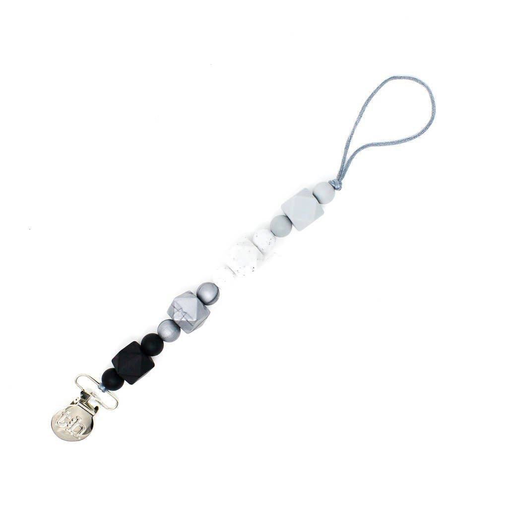 Jewel pacifier/ Toy clip Silver