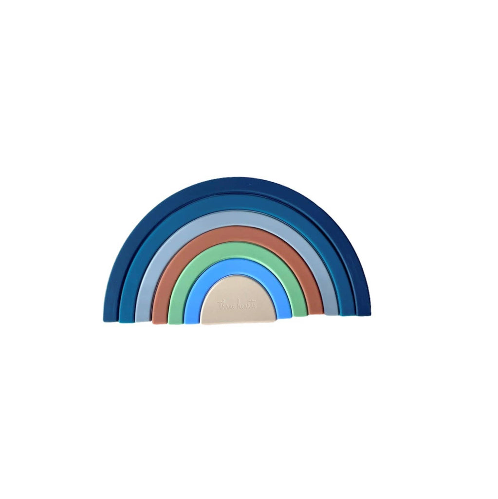 Rainbow silicone stacker (Blue)