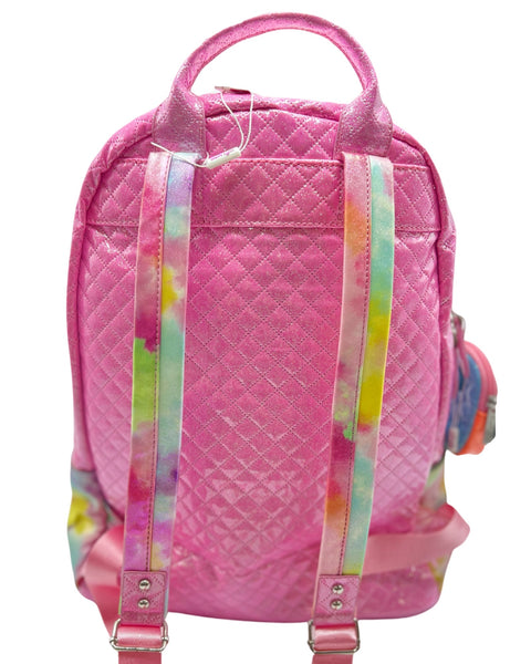 Bari Lynn Mini Backpack- Pink Tie Dye Confetti Smiley