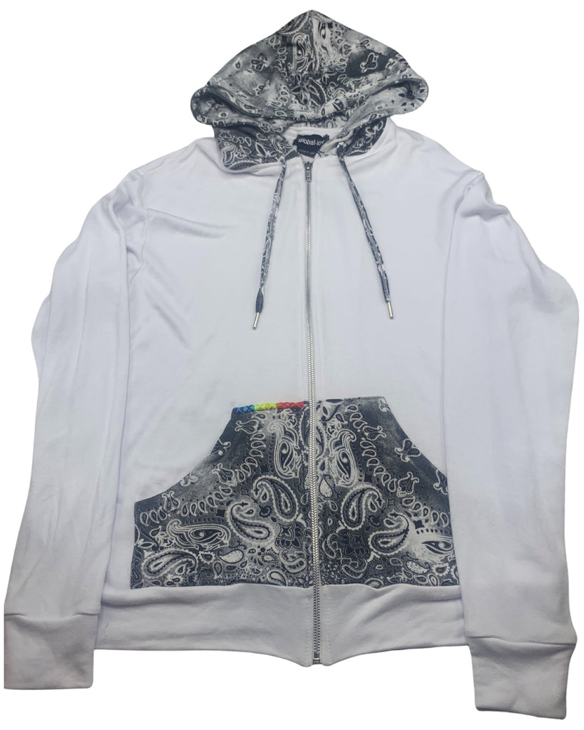 Bandana Zip Up Sweatshirt
