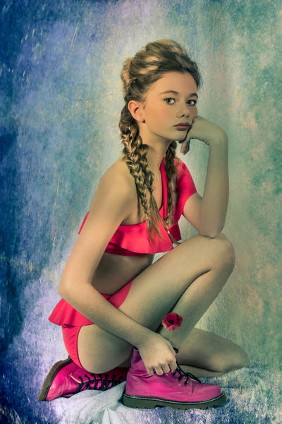Red Ruffle Bikini Girls Swimsuit
