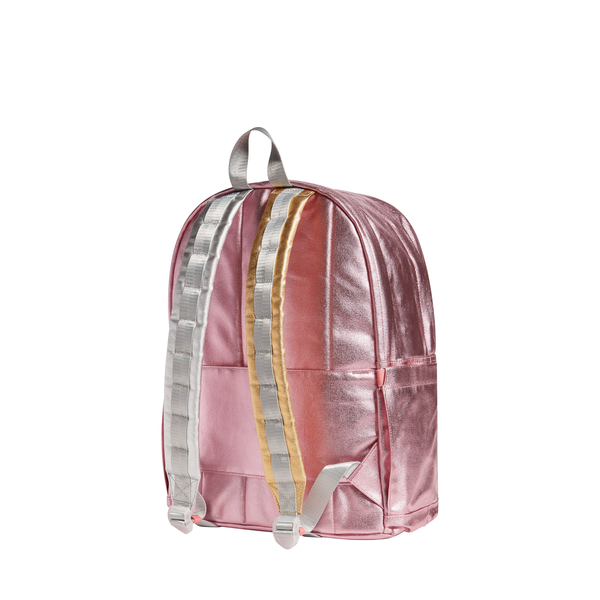 State Bags Kane Double Pocket LARGEST SIZE Backpack- Pink/Silver