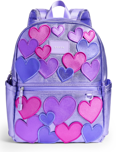 State Bags Kane Double Pocket Backpack- 3D Hearts