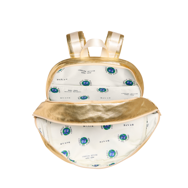 State Bags Kane Double Pocket LARGEST SIZE Backpack- Gold