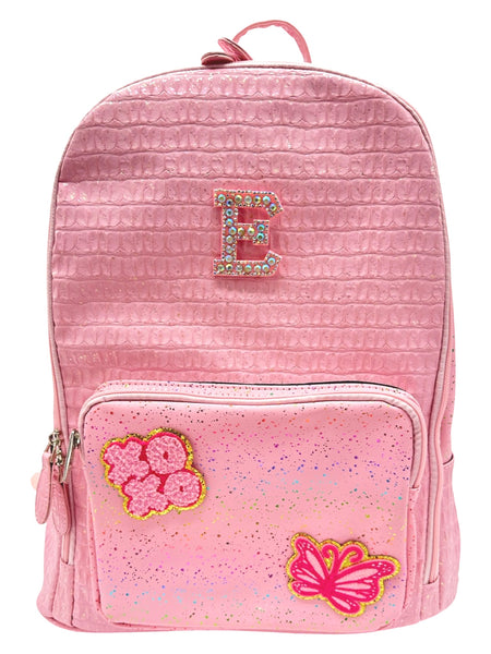 Bari Lynn Full Size Backpack- Pink Glitter Crinkle