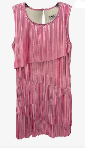 Pink Leatherette Dress (sz M- 10/12)