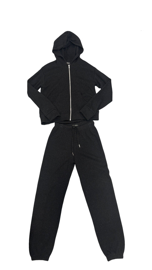 Metallic Waffle Zip Up & Sweatpant Set (sz JR XSmall & JR Small)