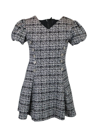 Tweed Puff Sleeve Dress (sz Medium- 8 & Large- 10)