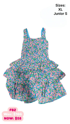 Floral Peplum Dress (sz Junior S & Junior M)