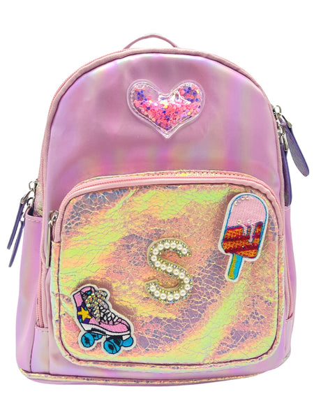 Bari Lynn Mini Backpack- Pink Confetti Heart