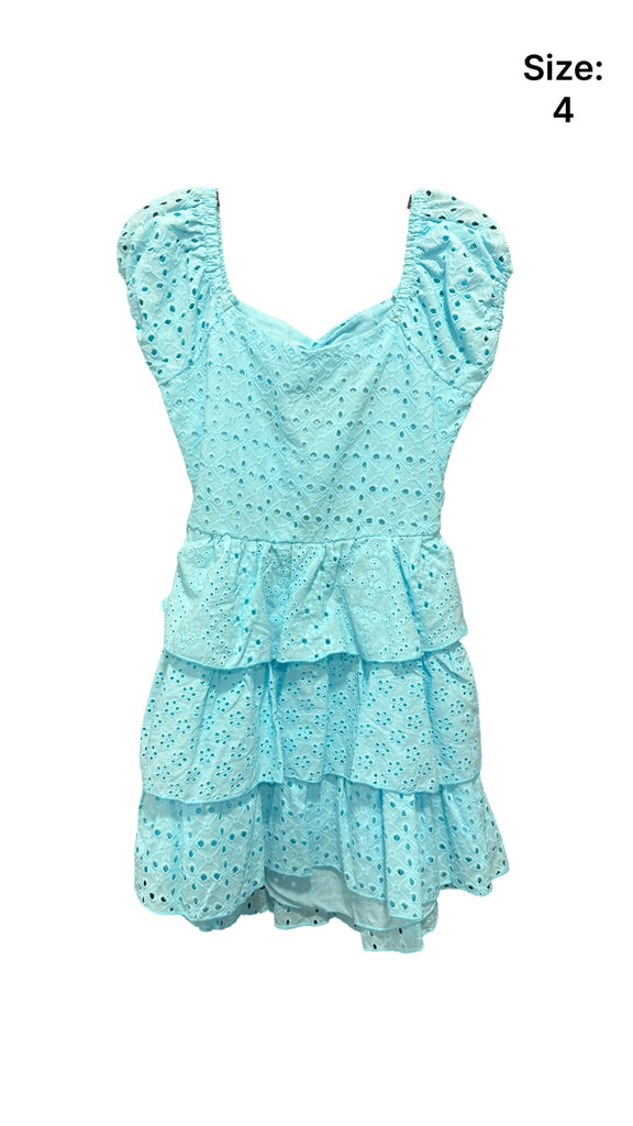 Blue Eyelet Dress (sz 4)
