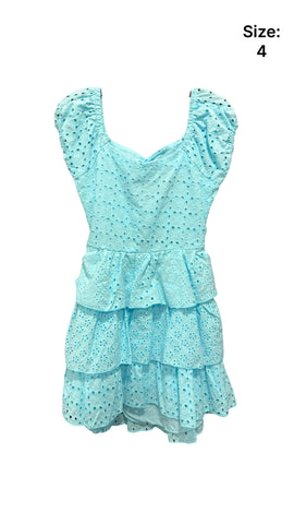 Blue Eyelet Dress (sz 4)