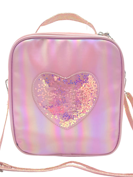 Bari Lynn Lunch Bag- Pink Confetti Heart