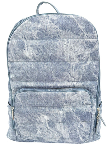 Bari Lynn Full Size Backpack- Tie Dye Blue Denim