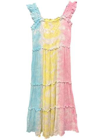 Pastel Tie Dye Maxi Dress (sz 5)