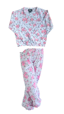 Cabbage Rose Pullover & Sweatpant Set (Sz Medium- 8, Large- 10, XLarge- 12/14)