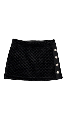 Velvet Quilted Button Skirt (sz 4/5)