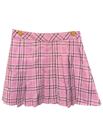 Pink Plaid Pleated Skirt (JR Large)