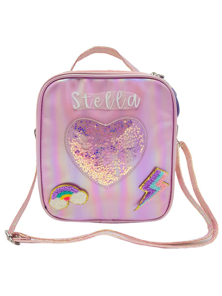 Bari Lynn Lunch Bag- Pink Confetti Heart