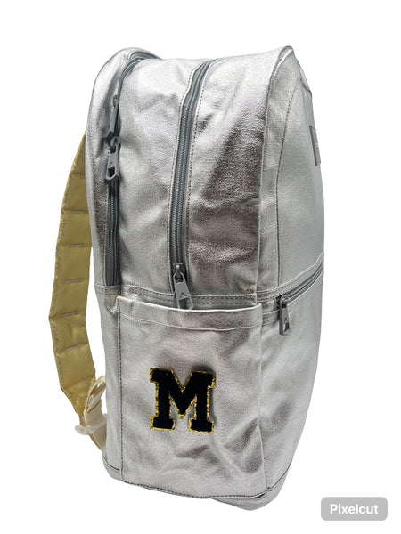 State Bags Kane Double Pocket LARGE SIZE Backpack- Gold/Silver