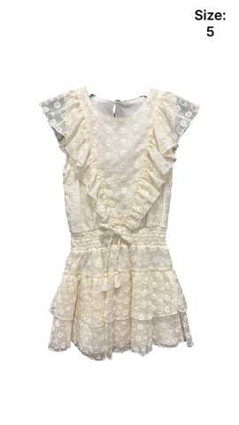 Ivory Eyelet Ruffle Dress (sz 5)