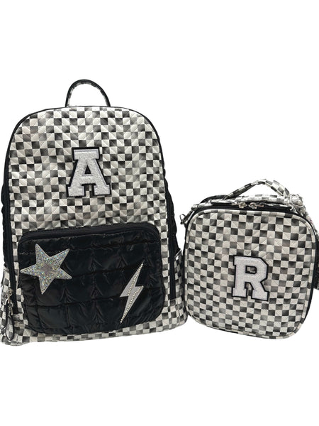 Bari Lynn Lunch Bag- Black Checkered