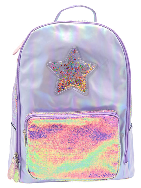 Bari Lynn Full Size Backpack- Lavender Confetti Star