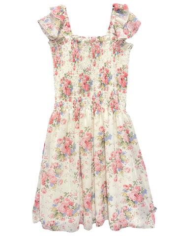 Cream Floral Roughing Dress (sz 5)