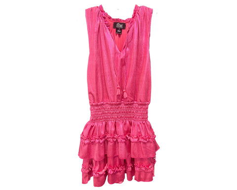 Hot Pink Ruffle Dress (sz S:7)
