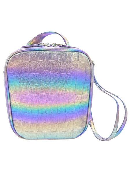 Bari Lynn Lunch Bag- Lavender Rainbow Croc