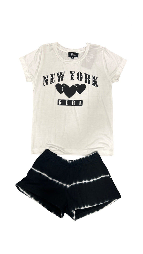 NY T-shirt & Short Set (sz Medium- 8 & Large- 10)
