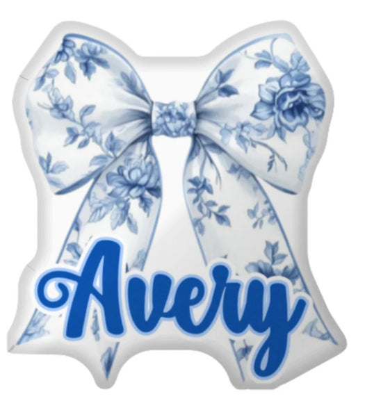 Custom Floral Bow Pillow