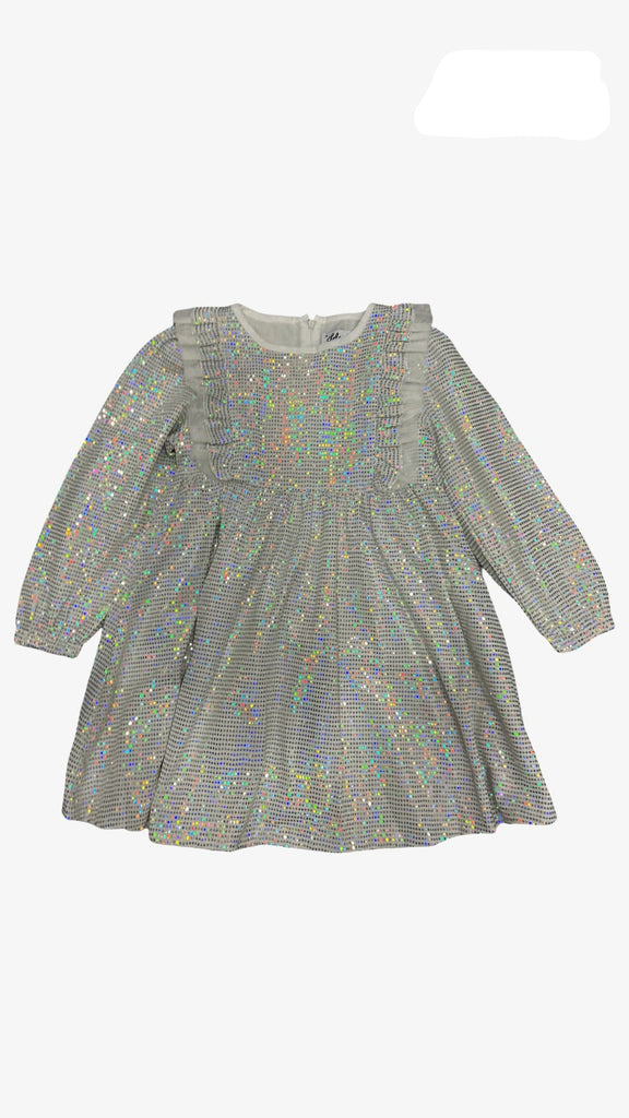 Metallic Long Sleeve Dress (sz 6, 8, 10)