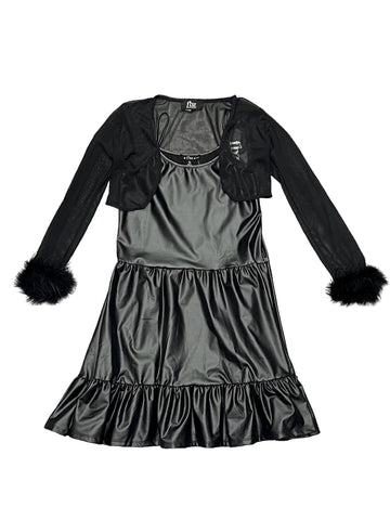 Mesh Cardigan & Leather Dress (sz XLarge- 12/14)