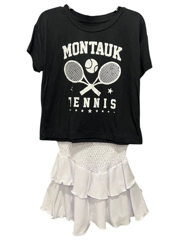 Montauk T Shirt & White Skirt Set (sz 5)