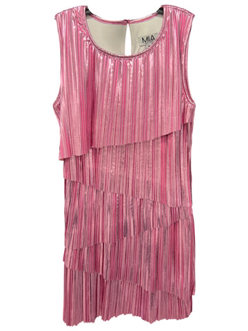 Pink Leatherette Dress (M- 8/10)