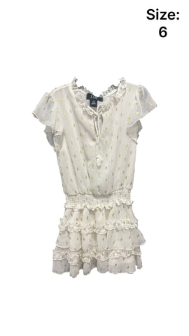 White/Gold Ruffle Dress (sz 6)