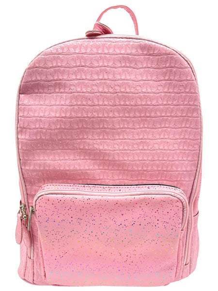 Bari Lynn Full Size Backpack- Pink Glitter Crinkle