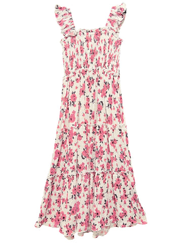 Pink Maxi Floral Roughing Dress (sz 5)