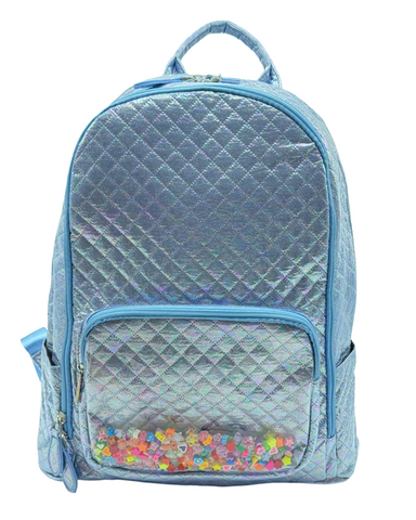 Bari Lynn Full Size Backpack- Sky Blue Confetti Charm