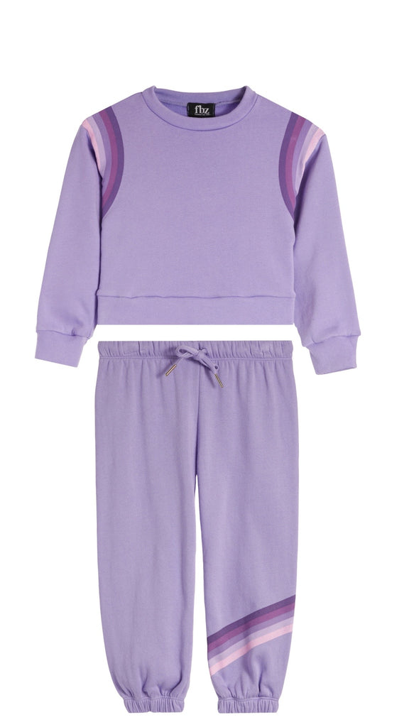 Retro Stripe Pullover & Sweatpant Set (sz Medium- 8)