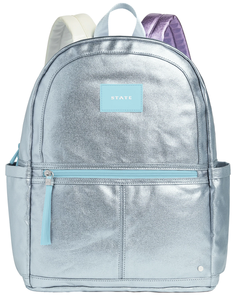 State Bags Kane Double Pocket Backpack- Light Blue