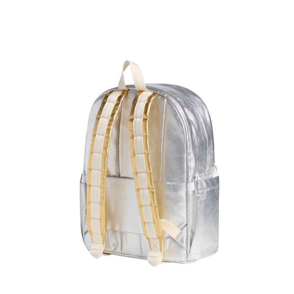 State Bags Kane Double Pocket LARGE SIZE Backpack- Gold/Silver