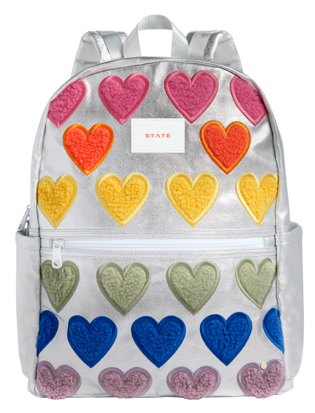 State Bags Kane Double Pocket LARGE SIZE Backpack- Fuzzy Hearts