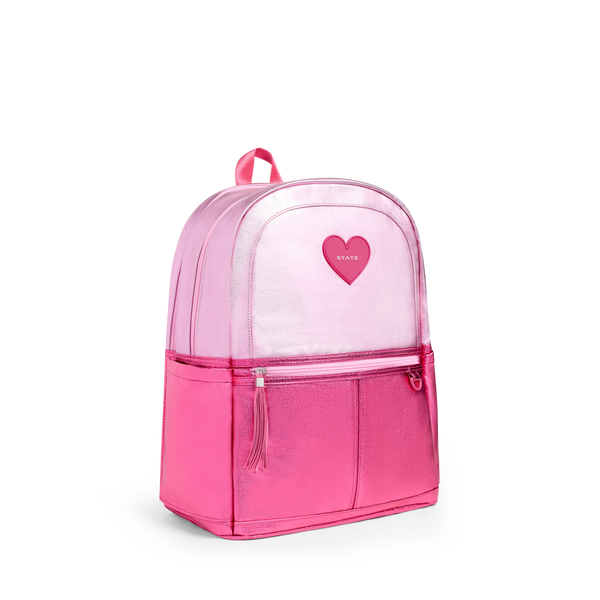 State Bags Kane Double Pocket Backpack- Pink/Hot Pink Colorblock