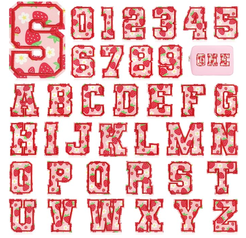 Letter Patches- Large Size-Red Berry